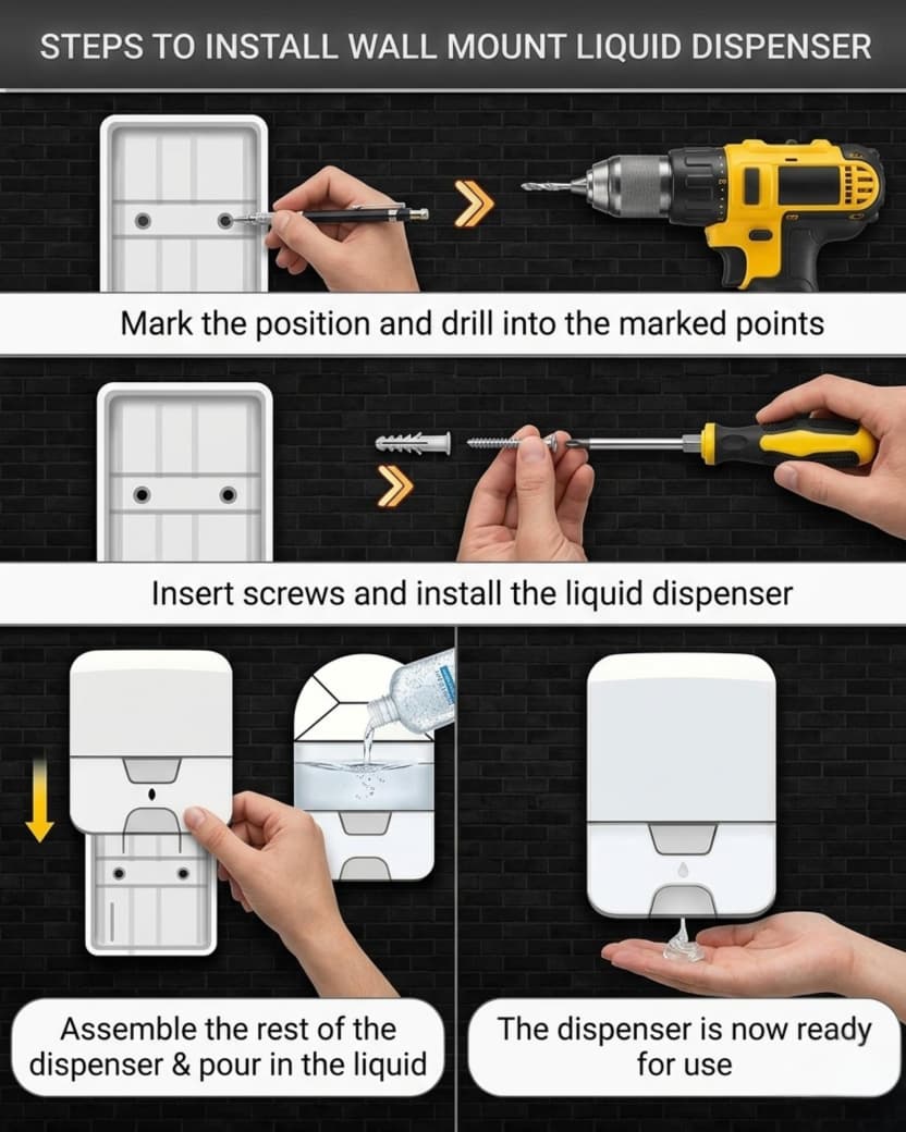 Wall Mounted Liquid Soap Dispenser