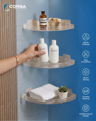 Corner Shelf Set (3 Pcs.) Transparent