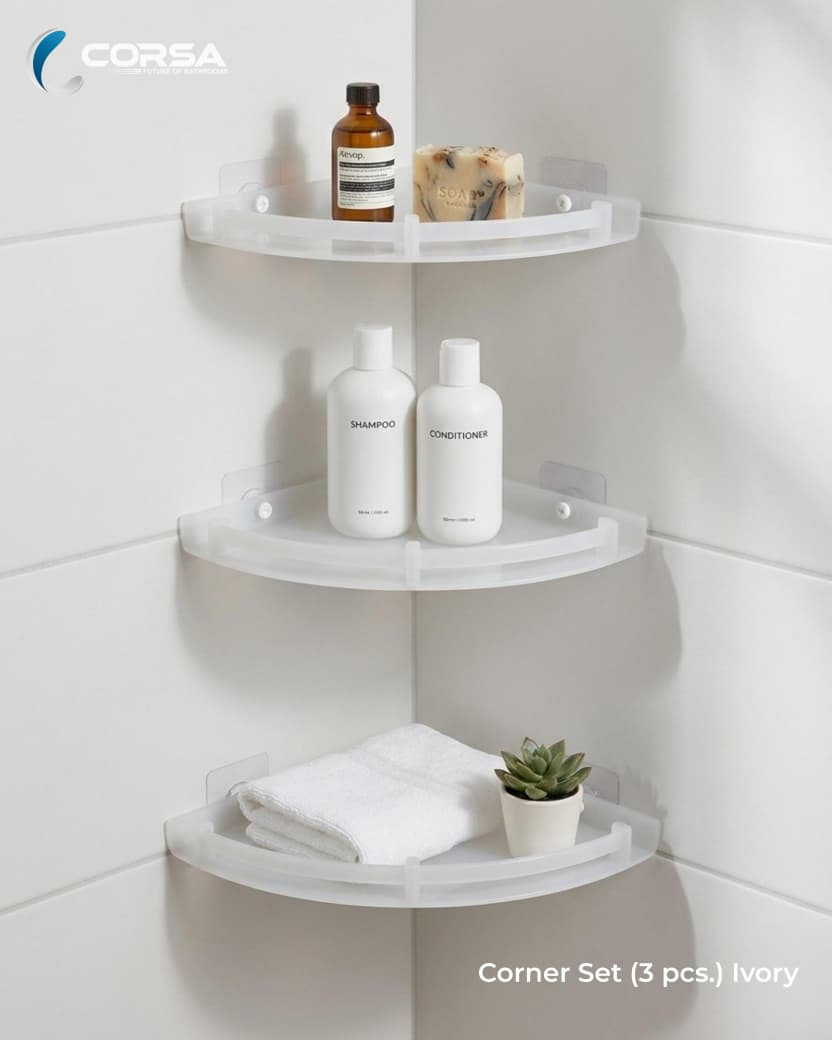 Corner Shelf Set (3 Pcs.) Ivory